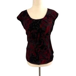 Classiques Entier Atelier Blouse Womens Cap Sleeve Abstract Print Workwear